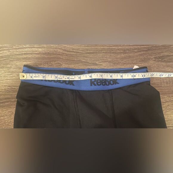Reebok Men’s Compression Play Dry Pants. Black / Blue Trim . Men’s M - Picture 4 of 7